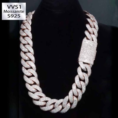 20mm S925 Moissanite Paisley Cuban Chain