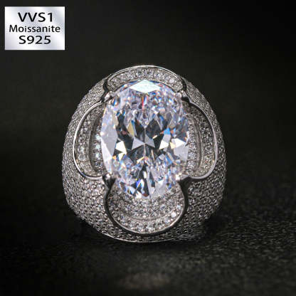 Moissanite Luxury Oval Stone Egg Ring