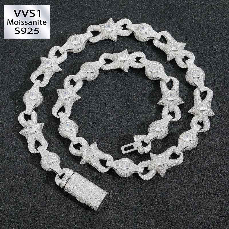 10mm Moissanite Creative Star Eye Cuban Chain