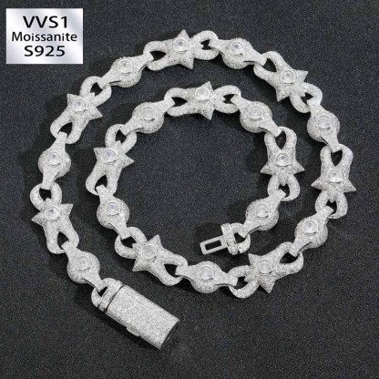 10mm Moissanite Creative Star Eye Cuban Chain