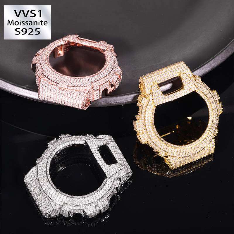 Moissanite Iced Out Bezel For DW6900RL-1AC Watch