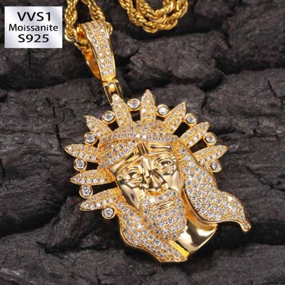Moissanite Radiant Light Jesus Pendant