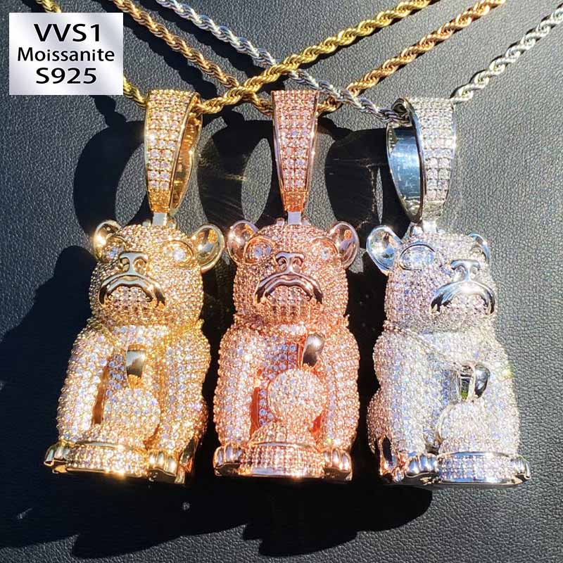 Moissanite Hip-Hop Three-Dimensional Leopard Pendant