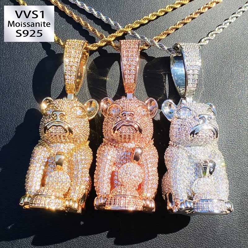 Moissanite Hip-Hop Three-Dimensional Leopard Pendant