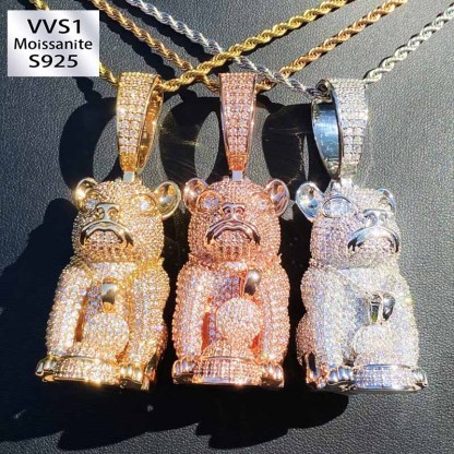 Moissanite Hip-Hop Three-Dimensional Leopard Pendant