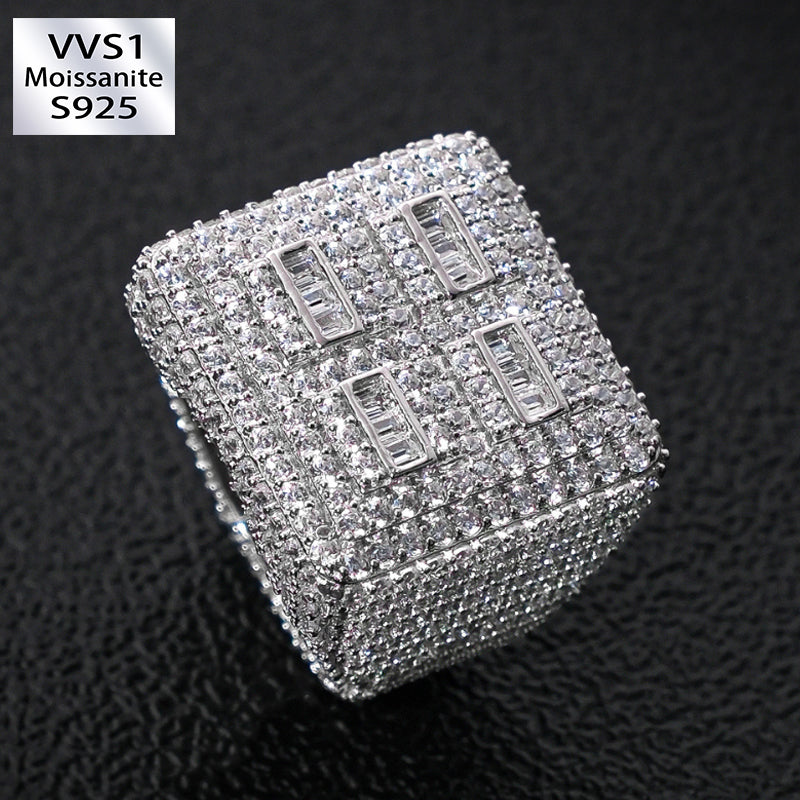 Moissanite Luxury Square Geometric Ring
