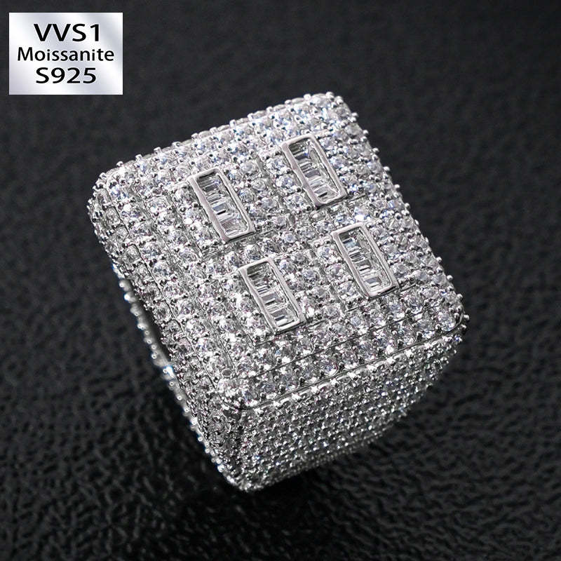 Moissanite Luxury Square Geometric Ring