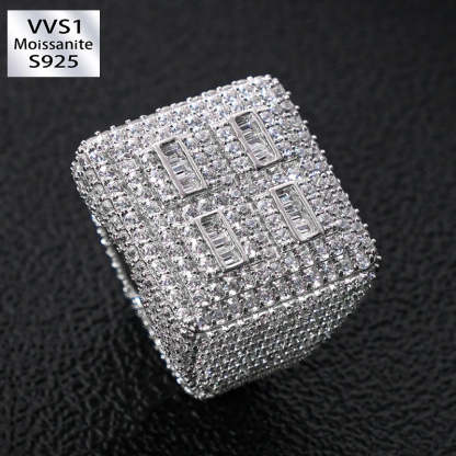Moissanite Luxury Square Geometric Ring