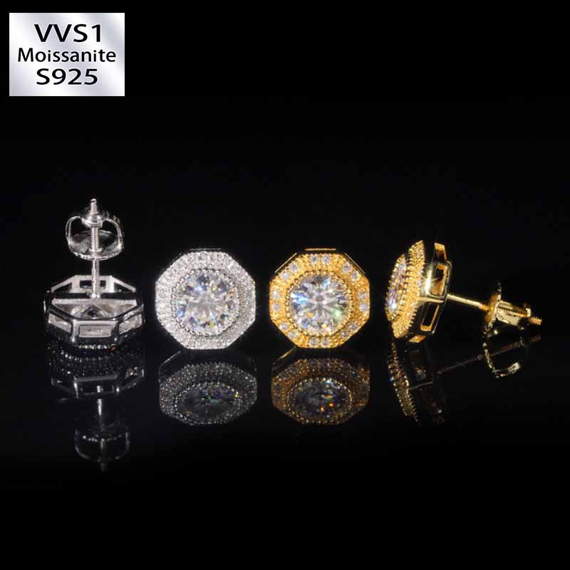 S925 Silver Moissanite Classic Earrings