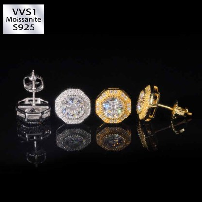 S925 Silver Moissanite Classic Earrings