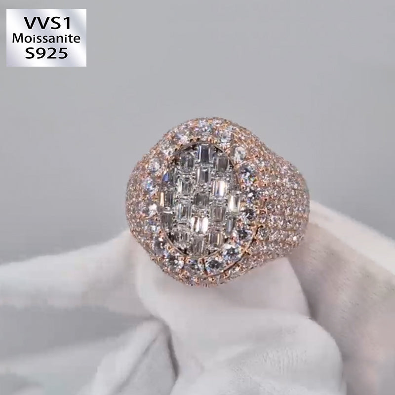 T-shaped Moissanite Men's Ring