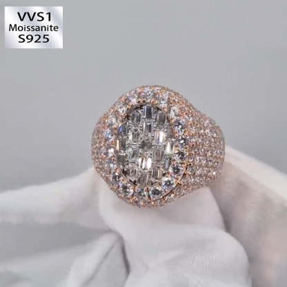 T-shaped Moissanite Men's Ring