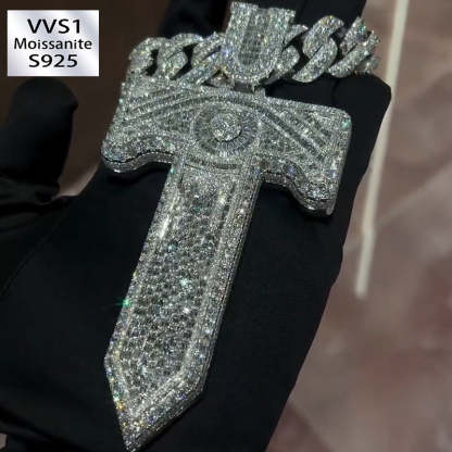 Moissanite T Letter Diamond Pendant