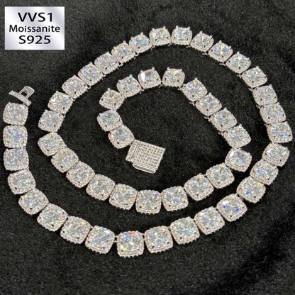 10mm Moissanite Exquisite Rock Sugar Chain