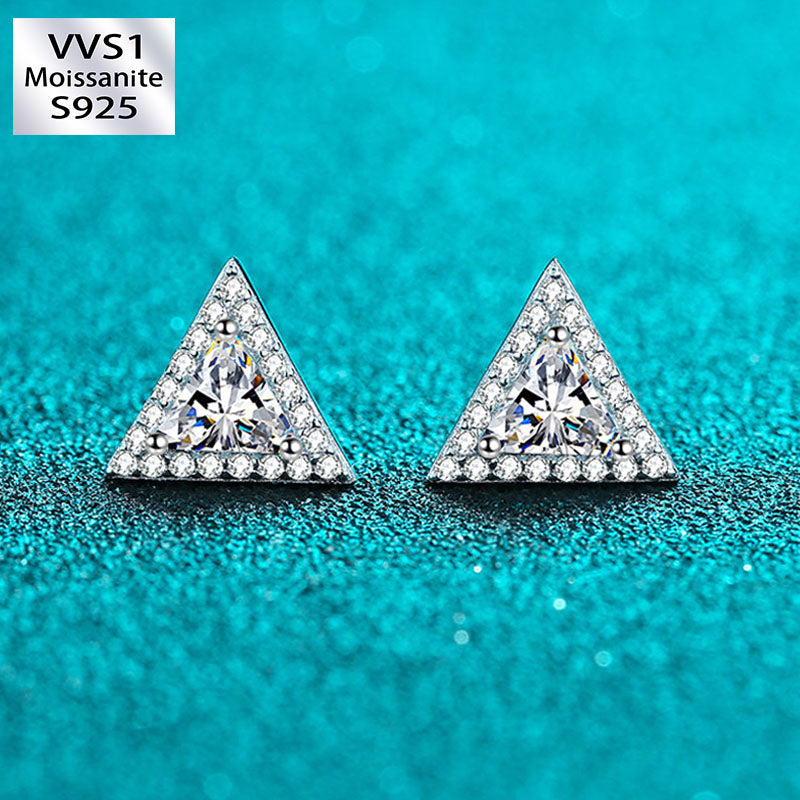 Moissanite Triangle Stud Earrings