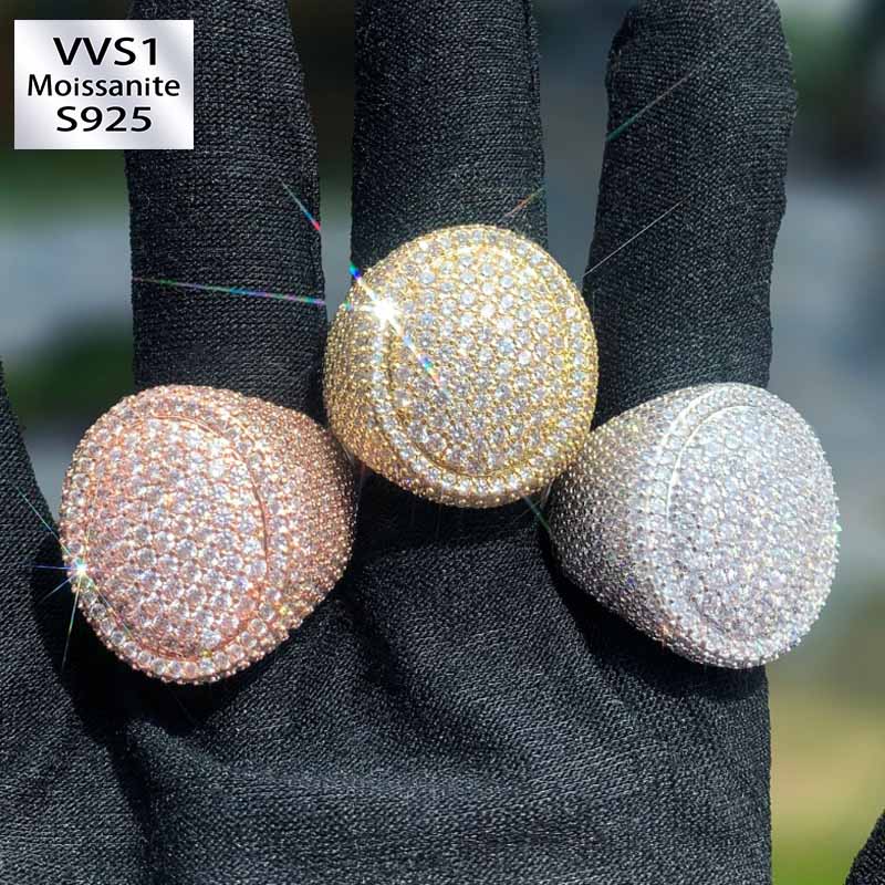 Moissanite Hip Hop Oval Ring