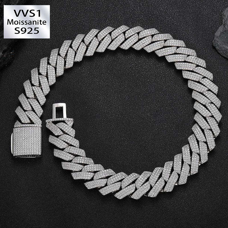 25mm Hip Hop Three Row Diamond Cuban Chain