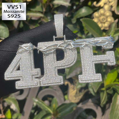 Moissanite Crown of Thorns Customizable Letter Pendant
