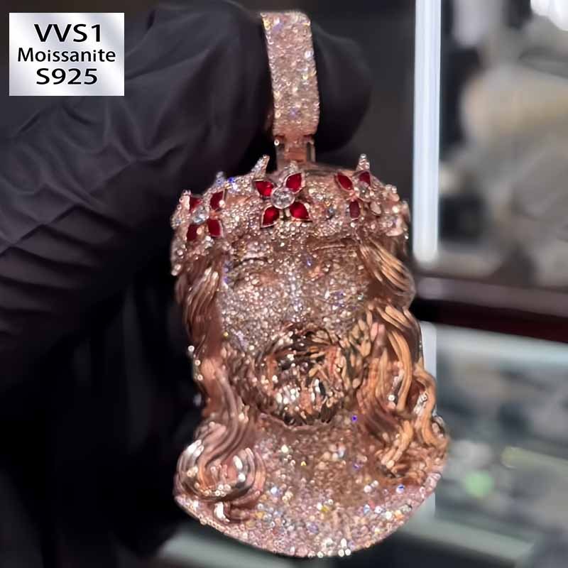 Moissanite Iced Out Jesus Pendant