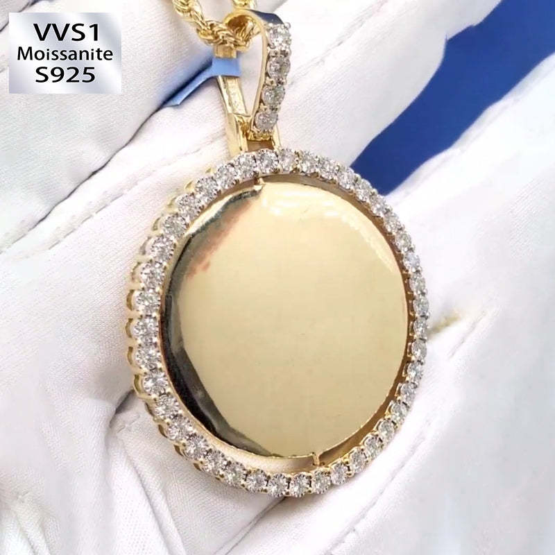 Moissanite Custom Photo Rotatable Pendant