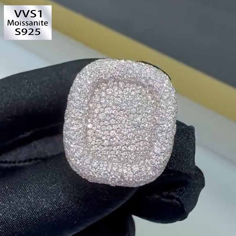 Moissanite Square Full Diamond Ring