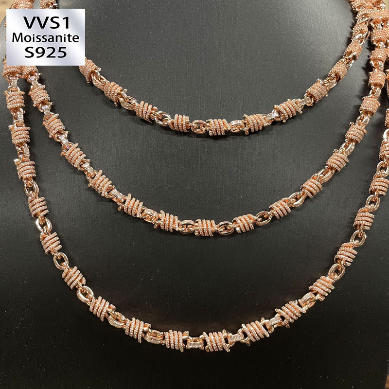 Moissanite Cross Around Oval Design Sense Chain