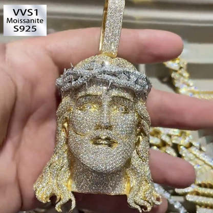 Moissanite Thorn Headdress Jesus Pendant