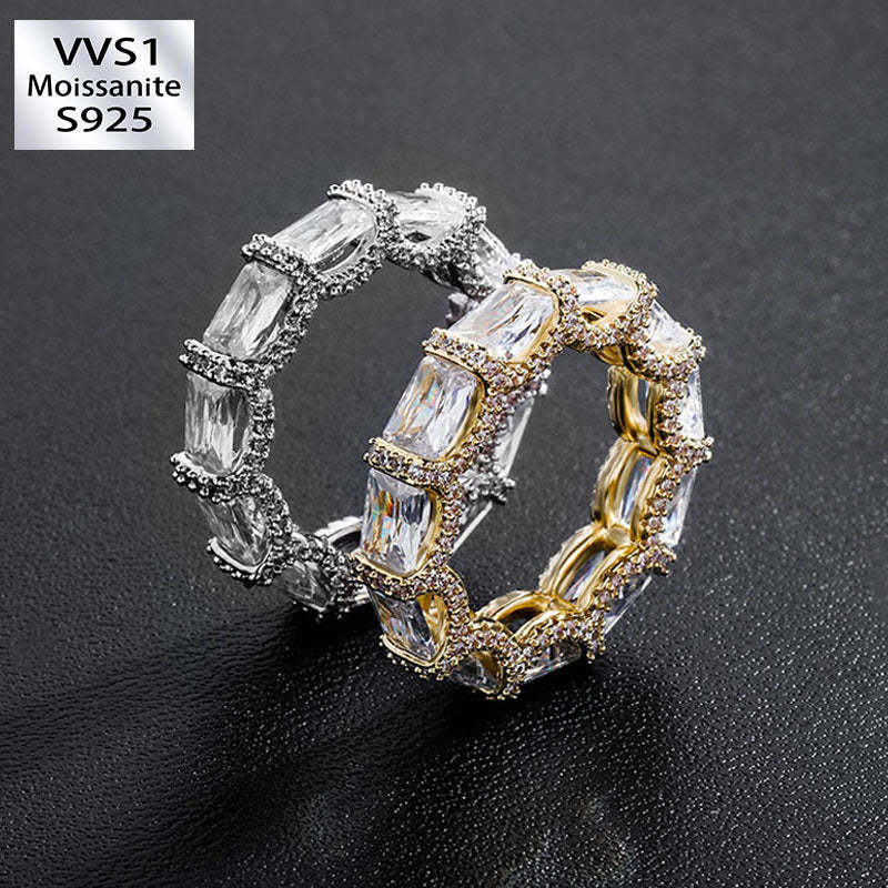 Moissanite Luxury Elegant Long Diamond Ring