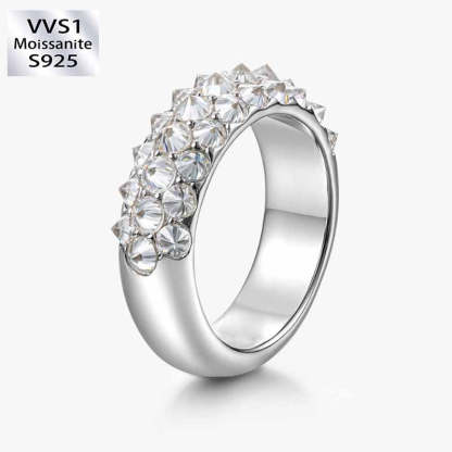 S925 Silver Moissanite Creative Punk Ring