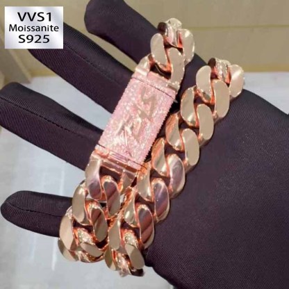 22mm Moissanite Custom Letter Buckle Cuban Chain