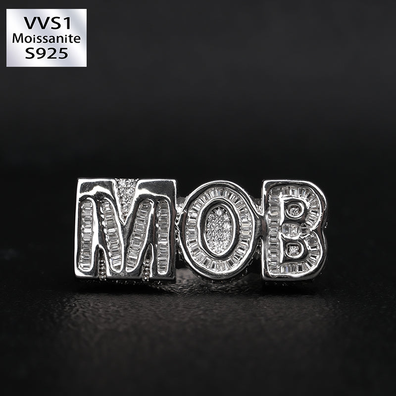 Moissanite Initial Letter Ring