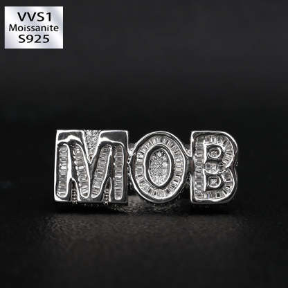 Moissanite Initial Letter Ring