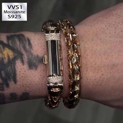 10mm Franco Custom Lock Moissanite Bracelet