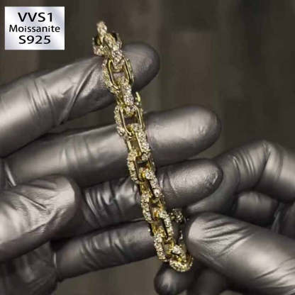 Moissanite Hip Hop Miami Box Clasp Bracelet