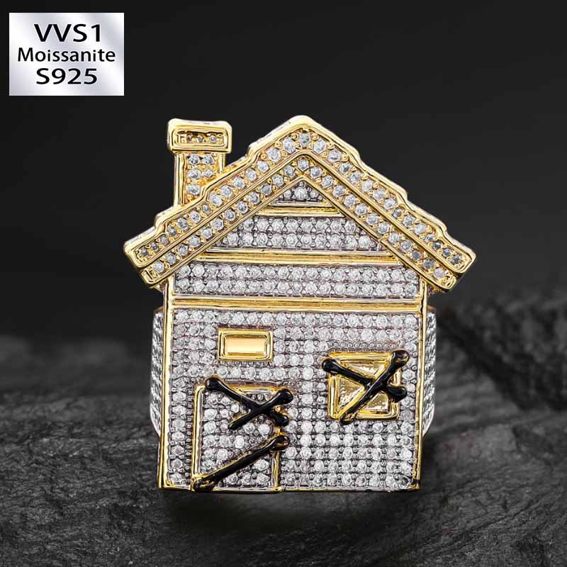 Moissanite Creative House Design Ring