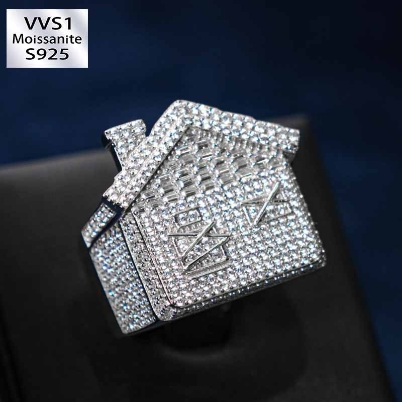 Moissanite Creative Three-Dimensional Small House Ring
