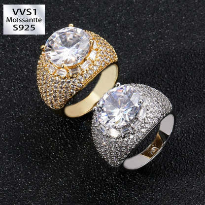 Moissanite Hip Hop Pigeon Egg Ring