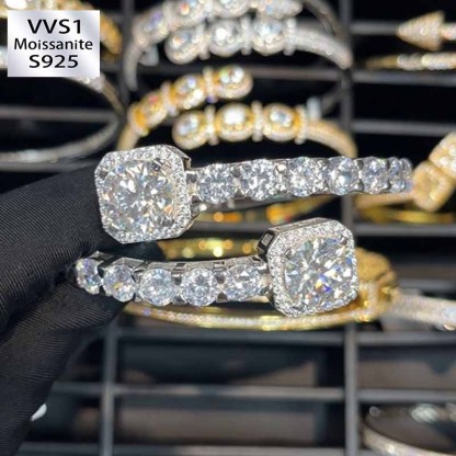 Moissanite Rock Sugar Square Diamond Tennis Bracelet