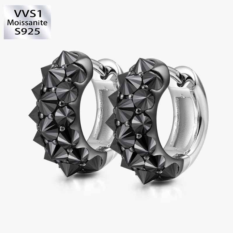 S925 Silver Moissanite Creative Punk Earrings