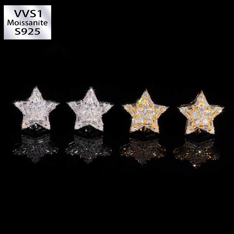 Moissanite Star Earrings