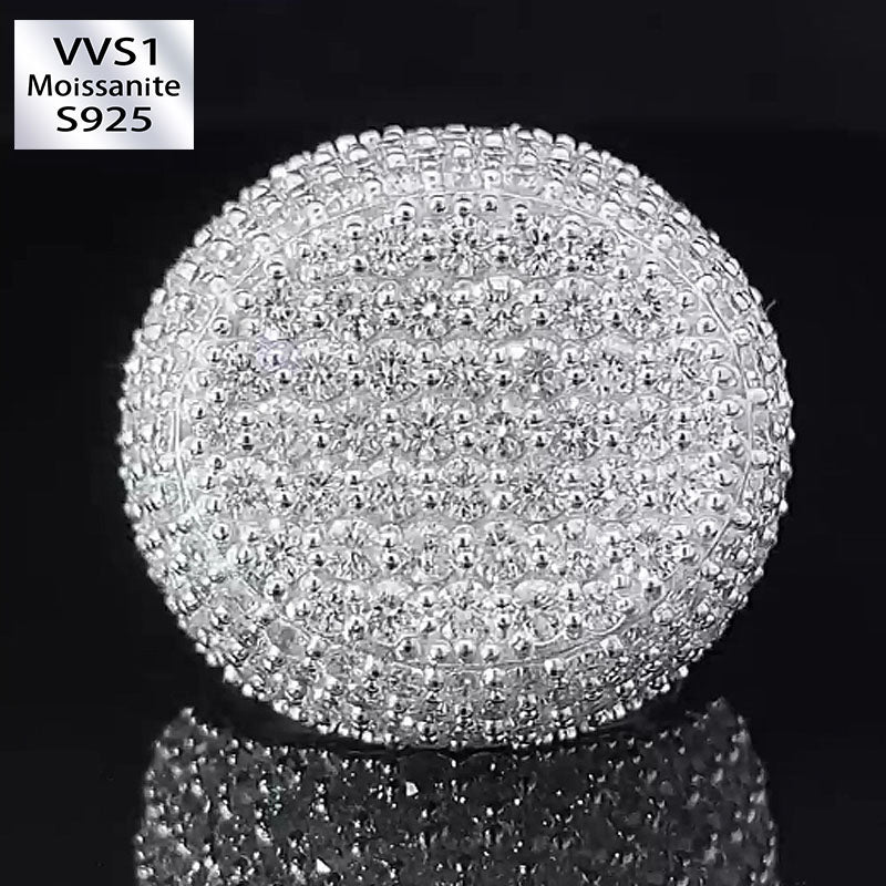 Moissanite Three-dimensional Oval Diamond Ring