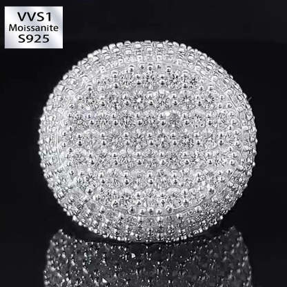 Moissanite Three-dimensional Oval Diamond Ring