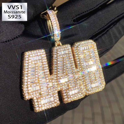 Moissanite Baguette Number 448 Pendant