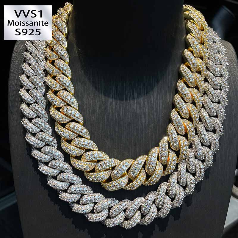 18mm Moissanite Hip-Hop Bubble Cuban Chain