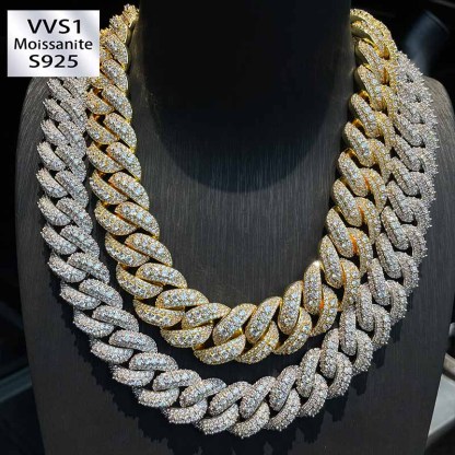 18mm Moissanite Hip-Hop Bubble Cuban Chain