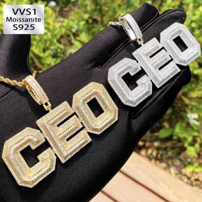 Moissanite Hip Hop CEO Letter Pendant