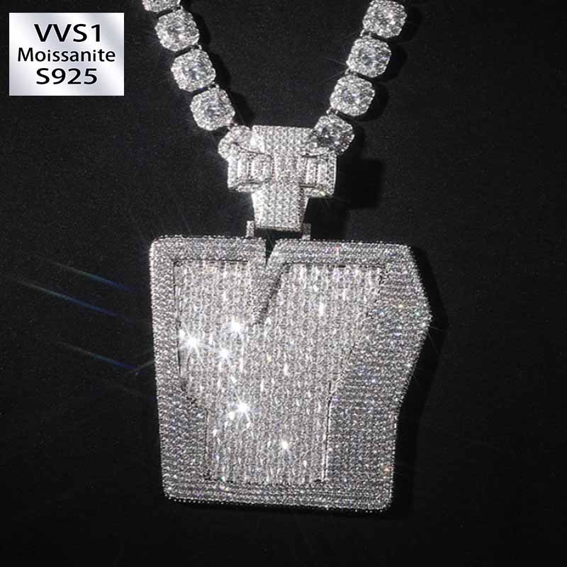 Moissanite Hip Hop Capital Y Letter Pendant