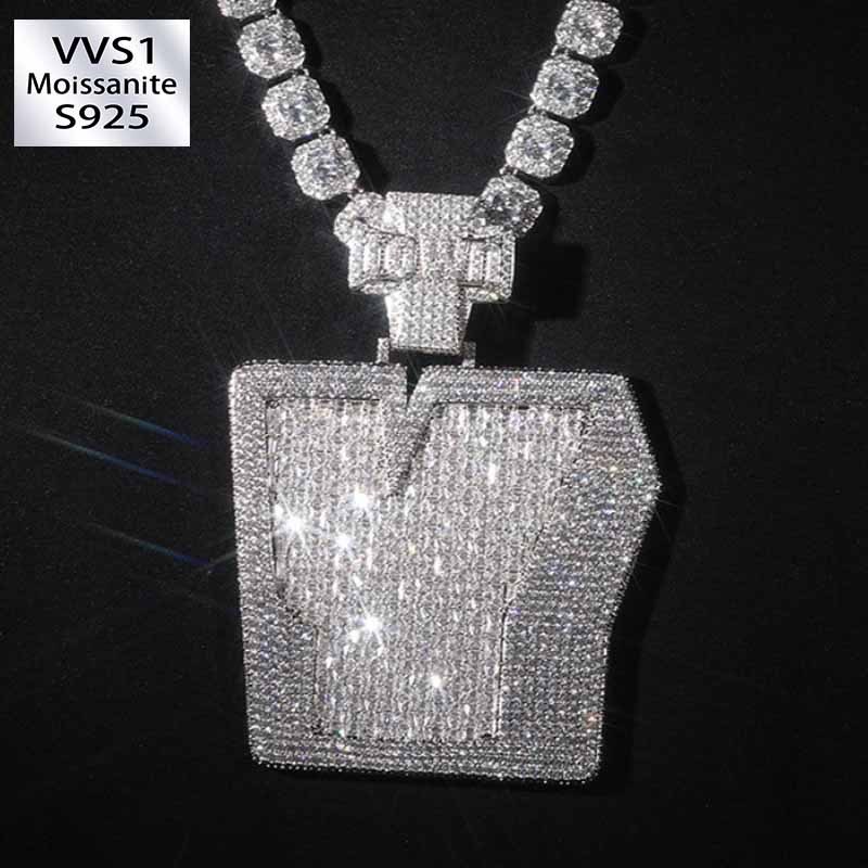 Moissanite Hip Hop Capital Y Letter Pendant