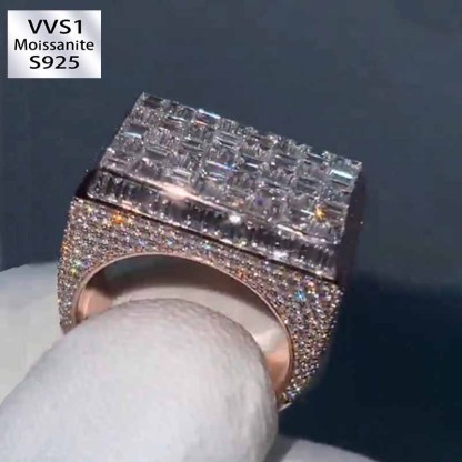 Criss Crossing Square Moissanite Ring