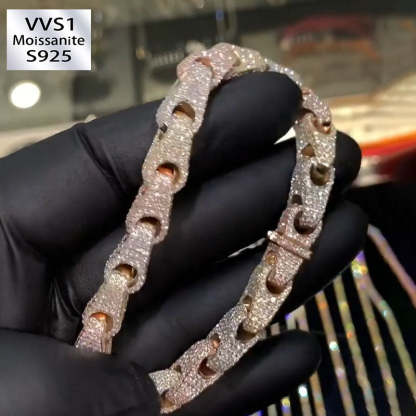 Moissanite Hip Hop Personalized Cylinder Cross Bracelet